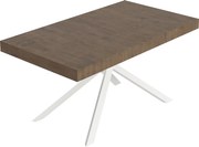 Stół rozkładany Niket orzechowy 160/244x80 cm z białymi nogami
