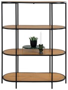 Czarny regał w dekorze dębu 36x111 cm Vita – House Nordic