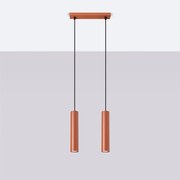 Lampa wisząca LAGOS 2 ochra czerwona SOLLUX  LIGHTING