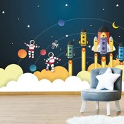 Fototapeta - Astronauci w kosmosie, ilustracja (196x136 cm)