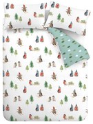 Biała flanelowa pościel dwuosobowa 230x220 cm Snowy Penguin – Catherine Lansfield