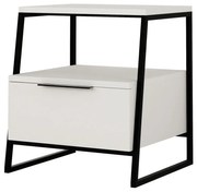 Biała szafka nocna z półką Pal – Kalune Design