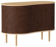 Brązowa niska komoda w dekorze dębu z drzwiami przesuwnymi 100x67 cm Audacious – UMAGE