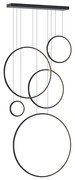 Lampa wisząca okręgi czarna Saturno Black 100W LED mezzanine