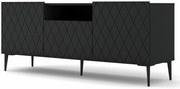 Szafka rtv czarny mat + czarne nogi K5-T34