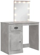 Nowoczesna Toaletka Z Lustrem Podświetlanym Szarość Betonu K0-T04