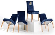 Niebieskie elastyczne pokrowce na krzesło zestaw 4 szt. 48 cm Sento – Restilo