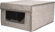Organizer tekstylny Szary z oknem 34x29x19 cm pudełko do szafy domu biura