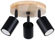 Czarny potrójny okrągły spot sufitowy A386 L2-F59