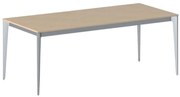 Stół konferencyjny do biura PRIMO ACTION, 200x90 cm, szaro-srebrna podstawa, buk