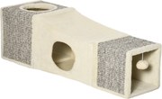 PawHut Tunel zabawkowy dla kotów z jaskiniami i drapakami Beżowo-brązowy z piłką 98x30x30cm | Aosom PL