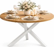 Okrągły stół ze skośnymi nogami brązowy B3-M07