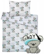 Pościel Do łóżeczka Niemowlęca Dziecięca Poszewki 135x100 - Miś Boy W Czapce