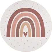 Dywan dziecięcy Coco Tęcza beżowa na kremowym tle koło 120 cm x 120 cm