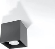 Plafony nowoczesny Quadx, aluminium - 1 źródło światła 4000K - L.10 x H.10 cm - antracyt