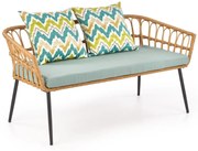 Sofa GARDENA rattanowy/wielobarwny HALMAR