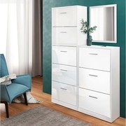 Wózek na buty biały wysoki połysk 59x22x105 gizmo