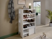 Regał na buty RUBI 60 cm – Kompaktowy mebel z 6 półkami, na 14–16 par obuwia, z regulowanymi nóżkami