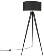 Inteligentna lampa podłogowa czarna z czarnym kloszem, w tym Wi-Fi A60 - Ilse