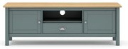 Szarozielona szafka pod TV z litego drewna sosnowego 158x53x40 cm Misti – Marckeric