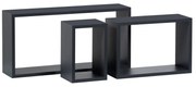 Zestaw półek ściennych P-009, szary matowy, 3 szt.