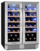 Klarstein Vinovilla 59.5cm 42 Butelki Winiarka Podblatowa Dwustrefowa Srebrny