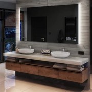 Lustro z oświetleniem L62 ledowe do łazienki, duże lustro na wymiar, kryształowa tafla z podświetleniem do makijażu ze szlifowanym krawędziami