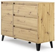 Nowoczesna komoda z szafką i szufladami dąb artisan K0-S29