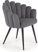 Szare eleganckie tapicerowane krzesło glamour S7-K07