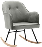 Szary aksamitny fotel bujany F4-R08