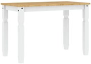 Skandynawski stół z drewna sosnowego biały + miodowy brąz E2-K30