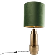 Lampa stołowa Bruut, aksamitny abażur, kolor zielony, 40 cm