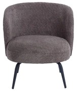 Ciemnobrązowy fotel z materiału bouclé Dieyda – Light &amp; Living