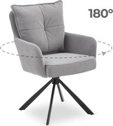 Krzesło Tapicerowane Obrotowe do Salonu CITY Szare Sztruksowe Nowoczesne