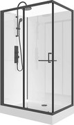 Kabina prysznicowa prostokątna - Dowolnie montowane drzwi - Czarny mat - szer. 110 x gł. 80 x wys. 225 cm - ZODANI