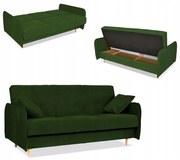 Kanapa sofa Alvo rozkładana wersalka funkcja spania pojemnik Family zielona