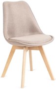 Beżowe skandynawskie krzesło tapicerowane T6-B20