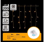 Aigostar - LED 200x, 8 funkcji, 13x0,4m, IP44, ciepła biel, na zewnątrz