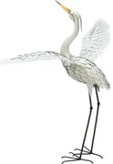 Metalowa figurka ogrodowa żuraw, 123 cm