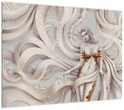 Obraz bogini z motywem kwiatowym (70x50 cm)