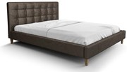 Łóżko tapicerowane Nevada bez pojemnika ciemno brązowe, welur