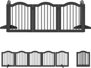 PawHut Bramka dla psa wolnostojące zabezpieczenie z nóżkami, składana bramka, 5 paneli, 261,5 x 29,5 x 61 cm, czarna