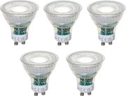 Zestaw 5 ściemnialnych żarówek LED GU10 50mm przezroczystych 2,5W 450 lm 6500K