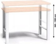 Stół warsztatowy G3, metalowe nogi z regulacją wysokości, 1500 mm