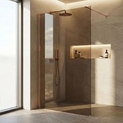 Kabina prysznicowa Walk-In Rea Flexi Brown / Brush Copper 110