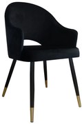 Krzesło JENISEJ VELVET GOLD czarne ATOS