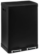 Kosz na śmieci dwukomorowy Ariane, ze stali nierdzewnej, z pedałem, 2 x 30 l