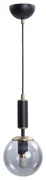 Czarno-szara lampa wisząca ze szklanym kloszem ø 15 cm Hector – Squid Lighting