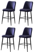 Zestaw krzeseł barowych Vento Sax Blue and Black, 4 szt., 4 szt.