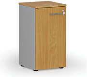 Szafa biurowa niska z drzwiami PRIMO GRAY, 400 x 420 x 740 mm, szary/buk